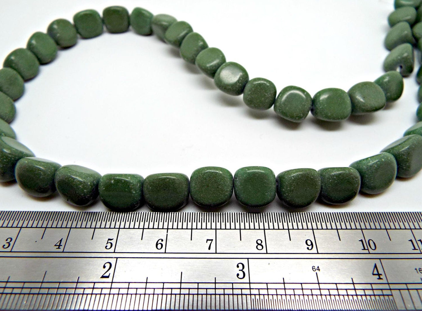 40 GREEN SERPENTINE Semi-Precious Beads, 8-11mm Triangle Pebbles, 15 Inch Strand