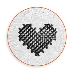 6mm PATCHWORK HEART Stamp by ImpressArt, Metalwork Punch Tool for Hand Stamping, Heart Jewellery Design Stamp