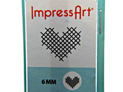 6mm PATCHWORK HEART Stamp by ImpressArt, Metalwork Punch Tool for Hand Stamping, Heart Jewellery Design Stamp