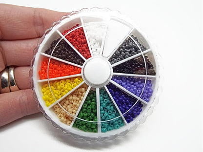 1800 Opaque Miyuki Seed Bead Wheel Size 11/0 12 Colours Rainbow Seed Beads, 150 of Each Color