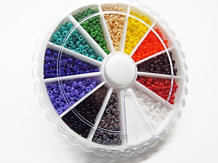 1800 Opaque Miyuki Seed Bead Wheel Size 11/0 12 Colours Rainbow Seed Beads, 150 of Each Color