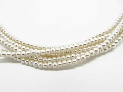 4MM CREAM GLASS PEARLS Pack of 100 Jewellery Making Beads, Wedding Accessory Embellishments