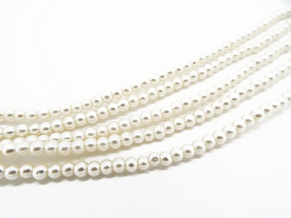 4MM CREAM GLASS PEARLS Pack of 100 Jewellery Making Beads, Wedding Accessory Embellishments