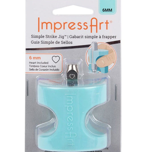 6mm SIMPLE STRIKE Jig Stamp Holder by ImpressArt, Heart Stamp Included, Perfect Impressions & Flush Stamping