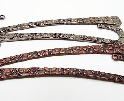 5 METAL BUTTERFLY Bookmark Blanks in Antique Copper or Gunmetal, 123mm, Add Beads Tassels Charms, Perfect Bookworm Gift