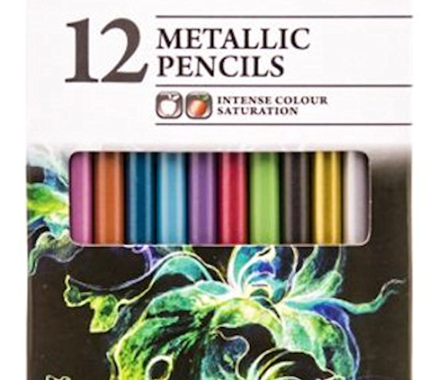 12 Metallic Art Pencils in Reflective Colours for Drawing Crafts and Pencil Design