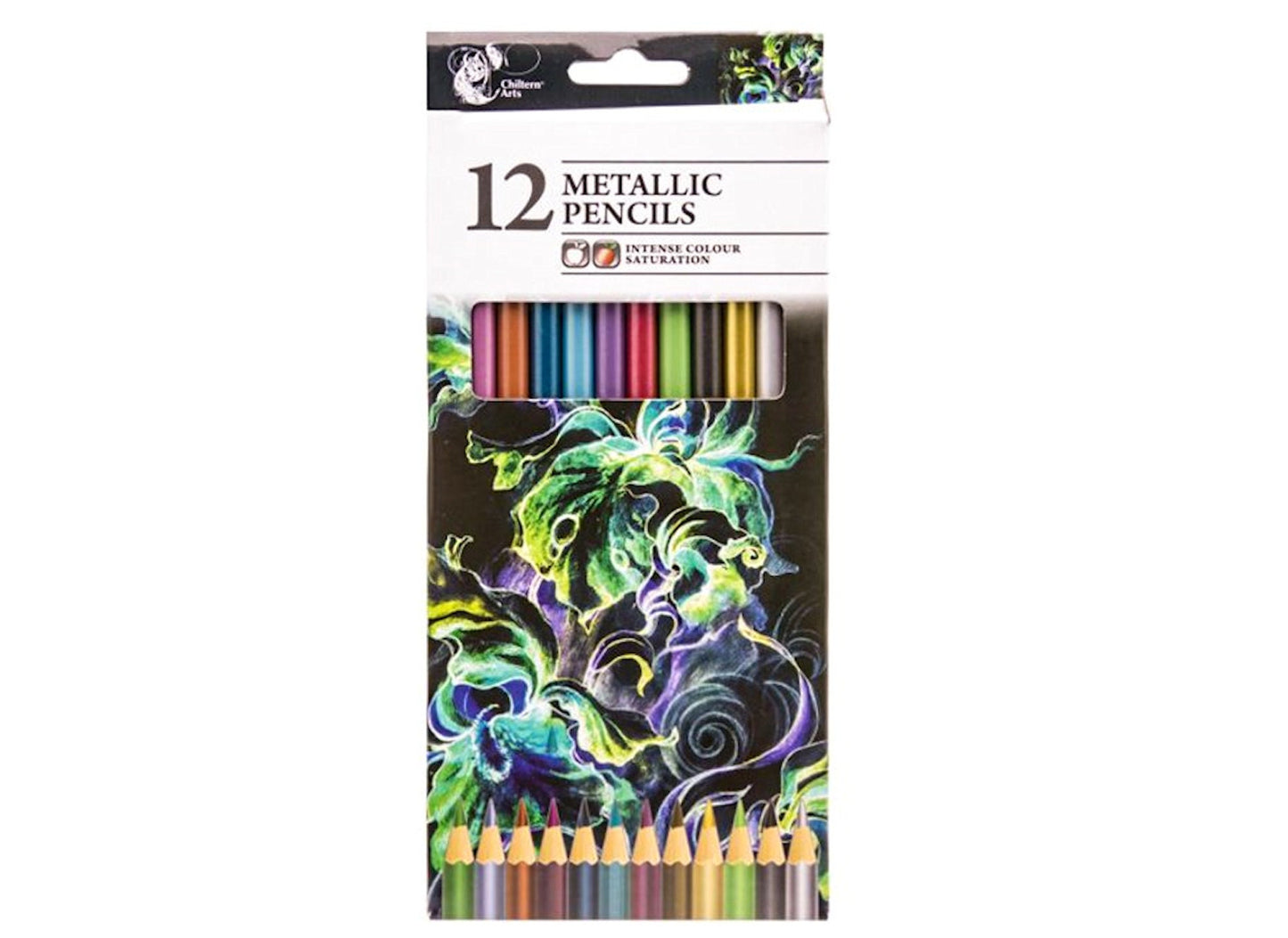 12 Metallic Art Pencils in Reflective Colours for Drawing Crafts and Pencil Design