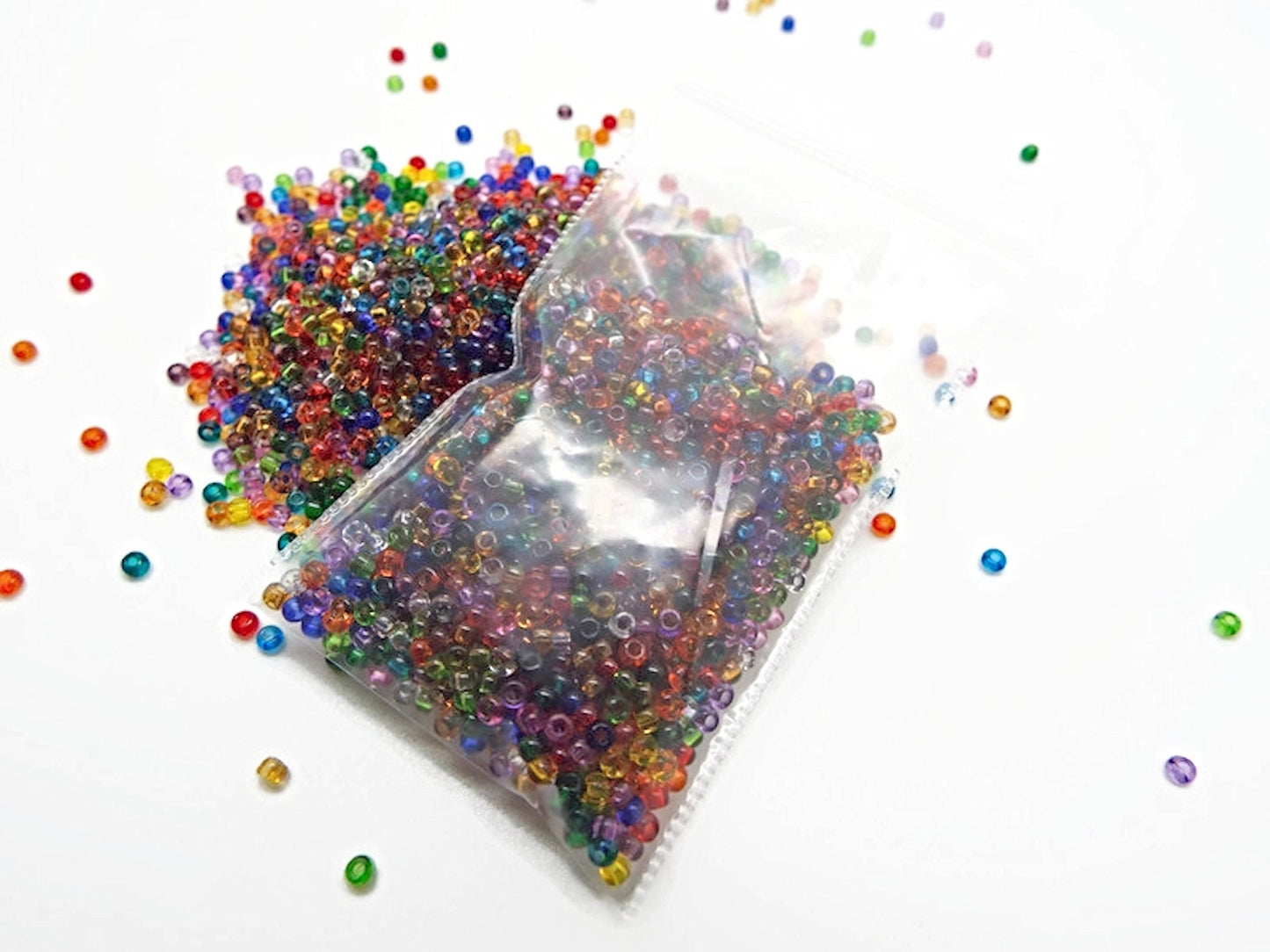 TRANSPARENT SEED Beads, 1000 Czech Glass Size 11/0 2mm Beads in Mixed Colors, Beading Supplies