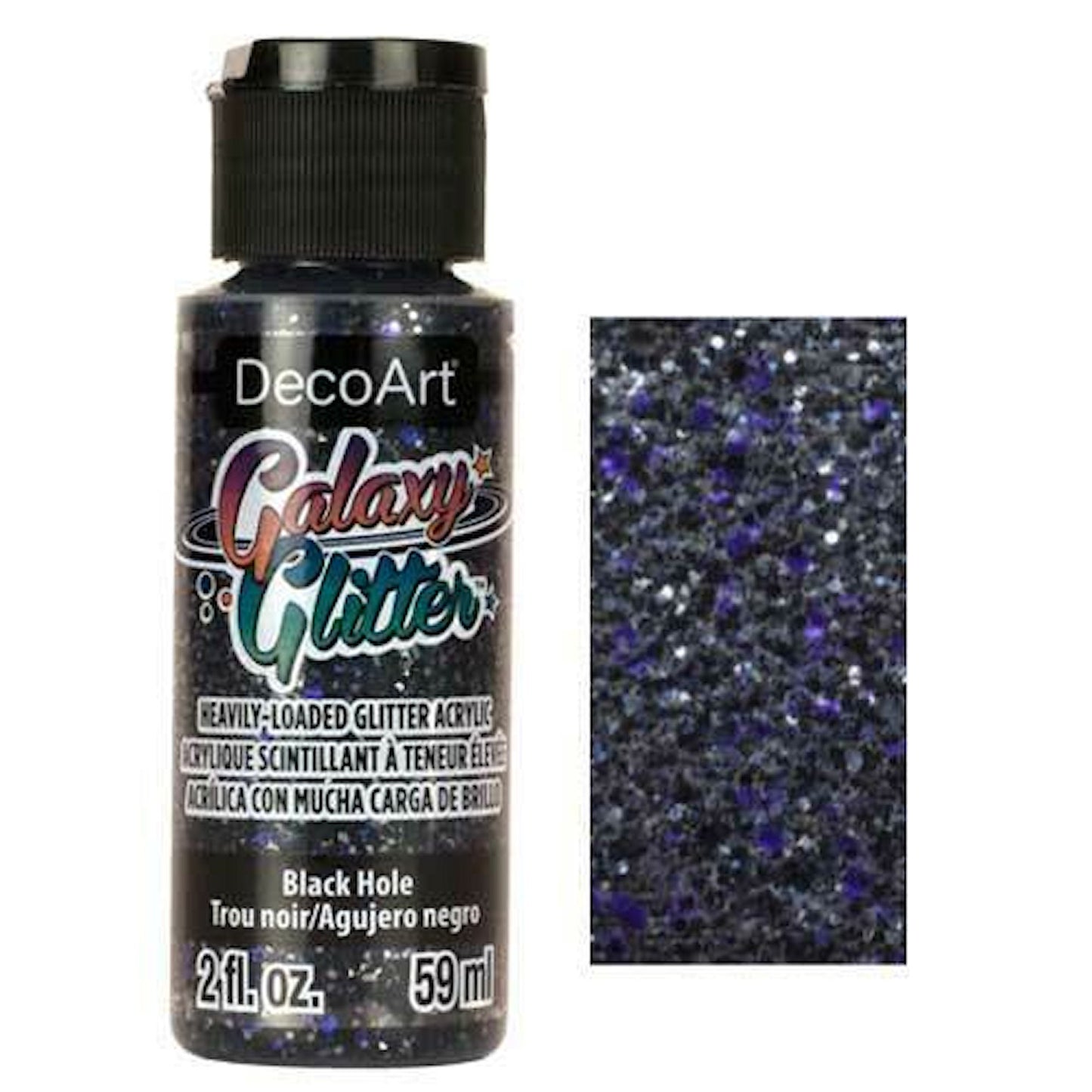 BLACK ACRYLIC Glitter Paint 59ml, DecoArt Black Hole Paint On Water Based Premium Glitter Acrylic