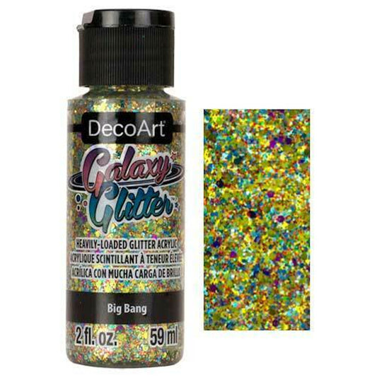 59ml DECOART GALAXY GLITTER Acrylic Paint in Big Bang Mix, Water Based Premium Gold Glitter Paint