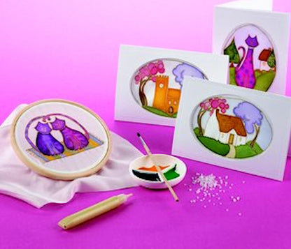 SILK CARD Painting Kit, Makes 6 Cards, Everything Included, Perfect Gift for a Crafter