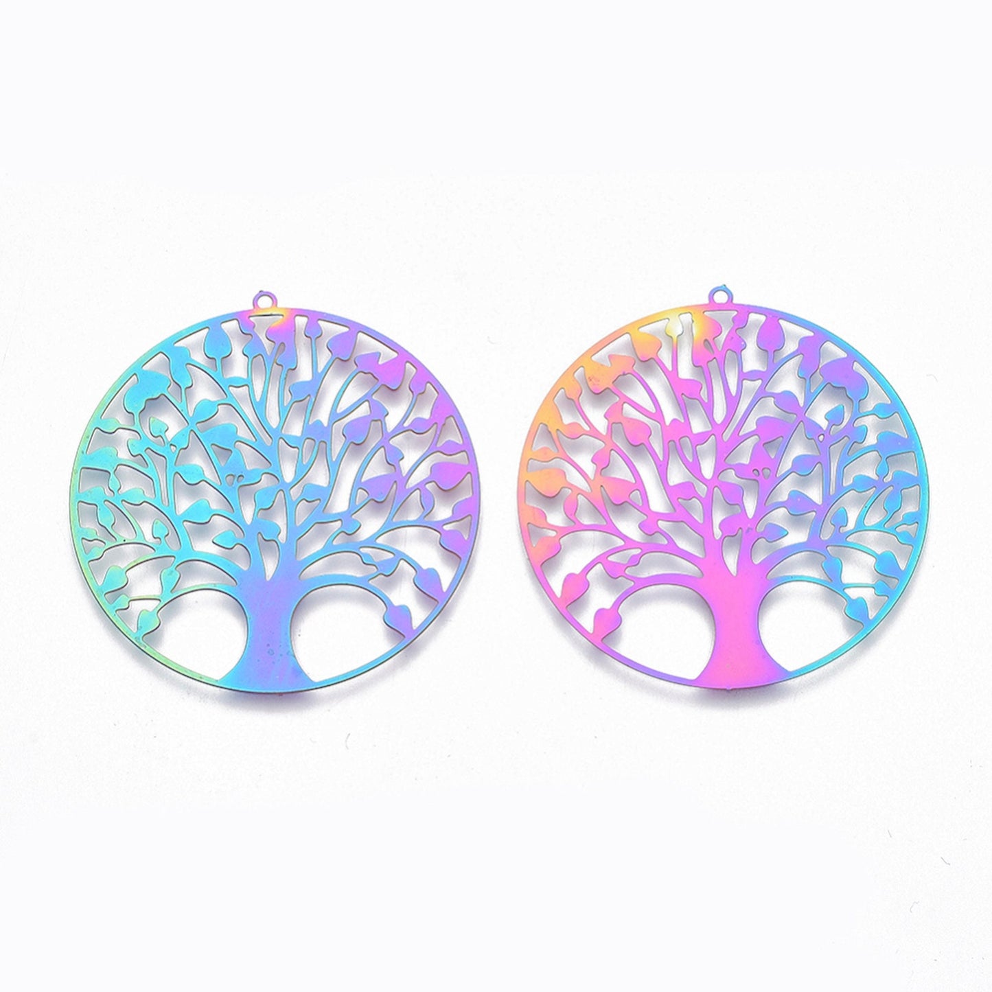 47mm TREE OF LIFE Steel Pendants, Electroplated in a Filigree Style, Lightweight Jewellery Findings