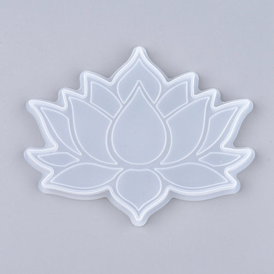 LARGE LOTUS Flower Silicone Coaster Mold, 15.8x12.8x0.8cm for Use with Resin, Clay & Jesmonite, Clear Silicone