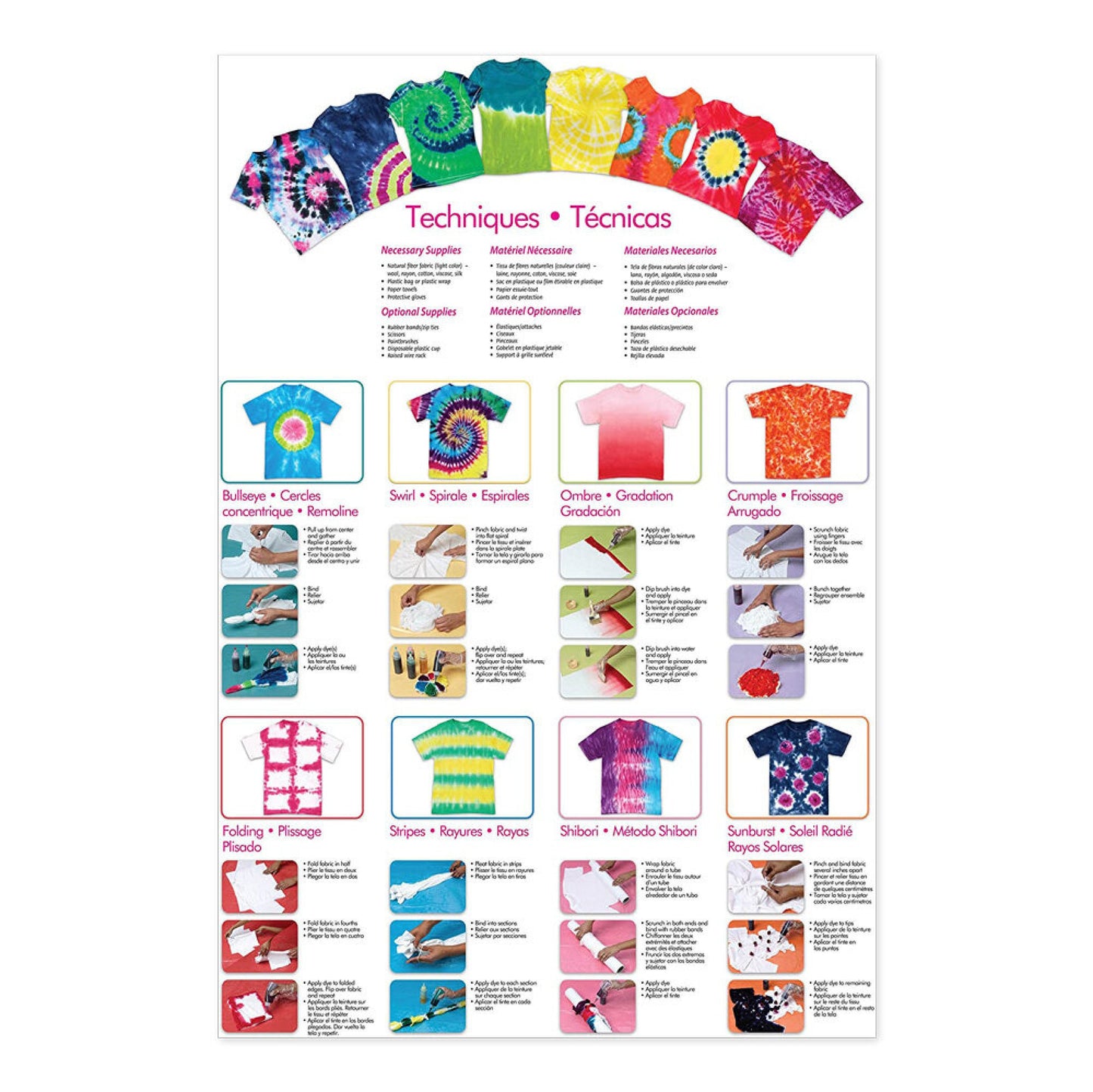 TULIP 59pc TIE DYE Kit with 5 Colors, Just Add Water, Includes Gloves, Rubber Bands, Tie Dye Projects, One-Step Craft Kit