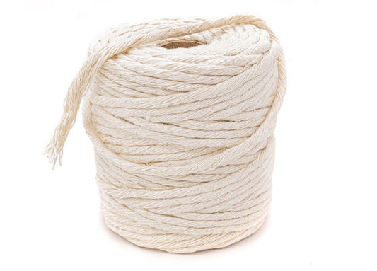 5MM MACRAME CORD in Natural Cotton, Approx. 70 Metres of Single Twist Macrame Twine, Ecru Soft Cotton Yarn