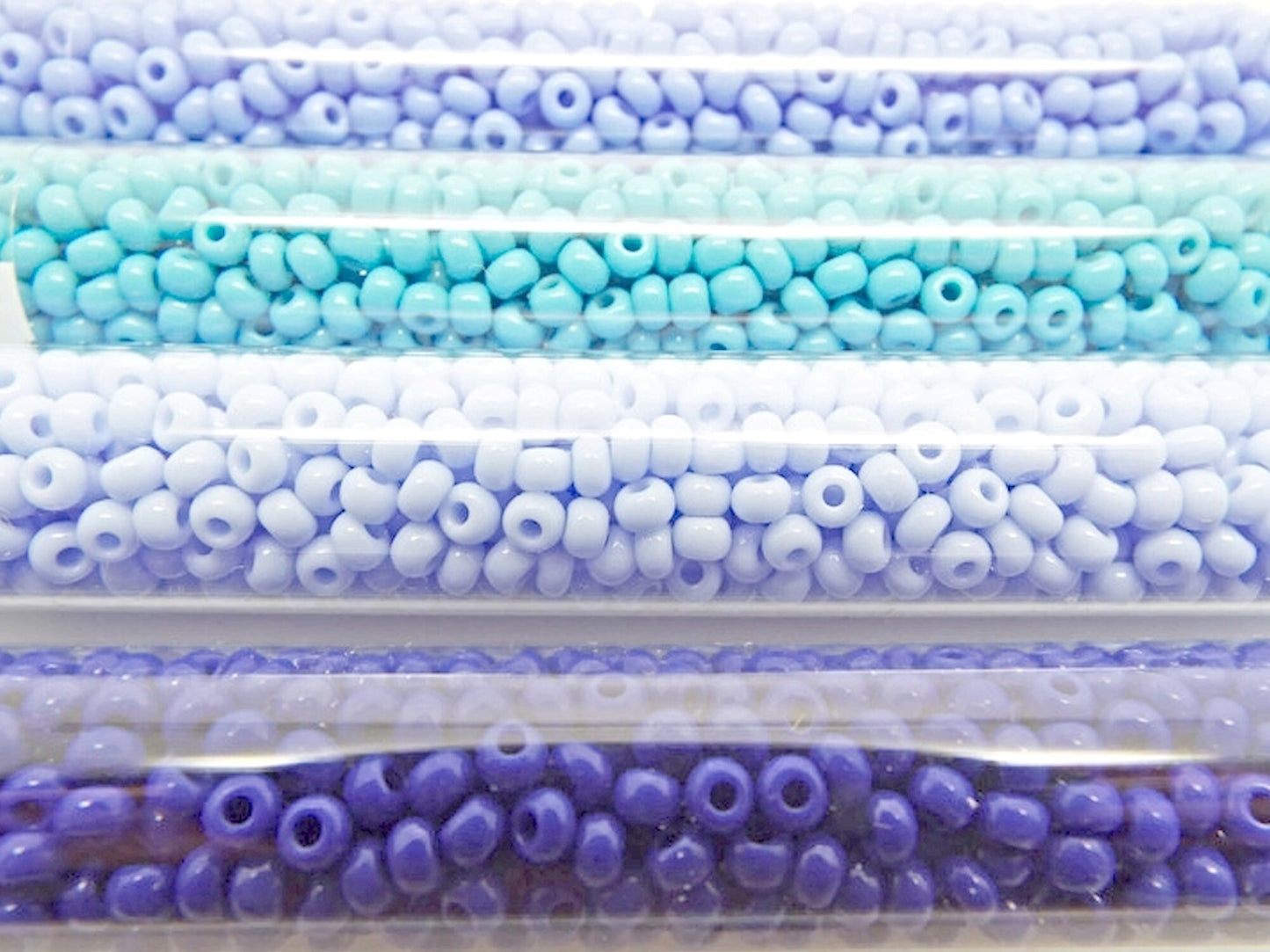 BLUE MIX Czech Glass Seed Beads Size 8/0, Pack of 4x 22g Tubes, 3300 3mm Glass Beads With 1mm Hole